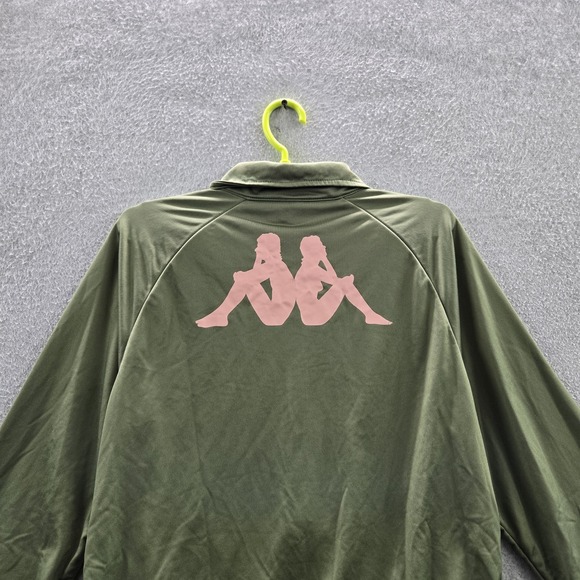 Kappa Men Jacket LARGE Green Track Jacket Logo Graphic Activewear Gorpcore - Picture 9 of 11